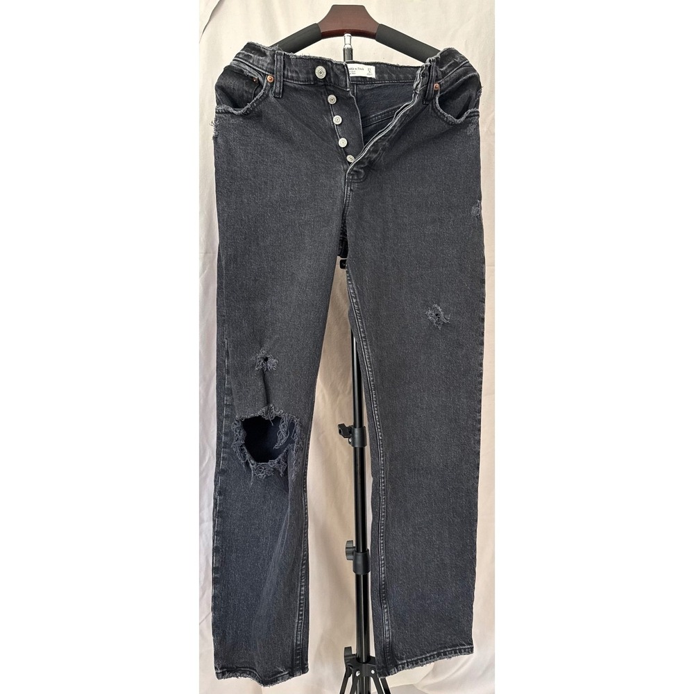 Abercrombie & Fitch "The '90s Straight" Ultra High Rise Black Size 27/US 4